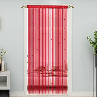  Beaded String Curtains for Doorways, Red 39 x 110 inches, Crystal Beads 