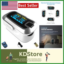 Luxury Finger Pulse Oximeter with OLED Display Neck Lanyard, Out-of-Box Ready