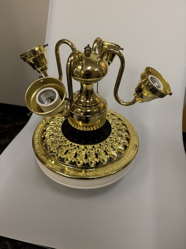 Vintage Bahama Fans Antique Brass Classic 52" 5 Blade Ceiling Fan with light kit - Picture 1 of 9