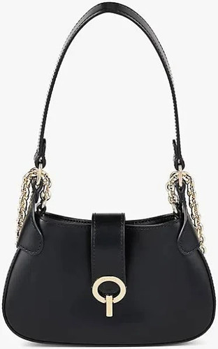$320. Sandro Nano Sweet Janet Chain Crossbody Leather Bag Black Gold