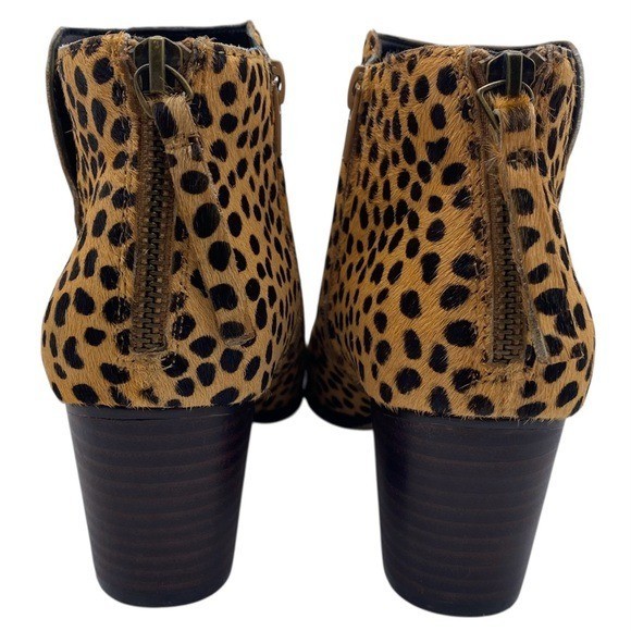 Sole Society Womens Shoes River Boots Sz 7 Animal Print Fur Ankle Heeled Chic