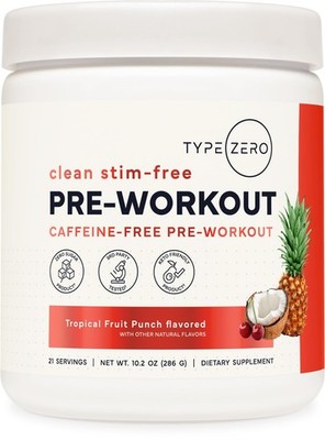 Stim-Free Pre Workout Powder - Tropical Fruit Punch, 21 Servings, Nitric Oxide B