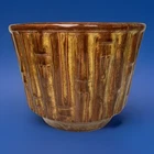 McCoy MCM Flower Pot Planter Jardiniere TIKI Art Pottery BAMBOO 6.5"H 378