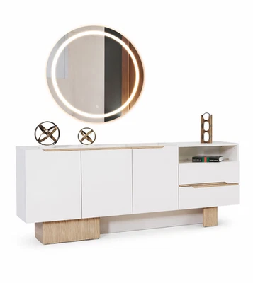 Designer Weißes Sideboard Luxuriöse Wohnzimmer Kommode Stauraummöbel - Bild 1 von 2