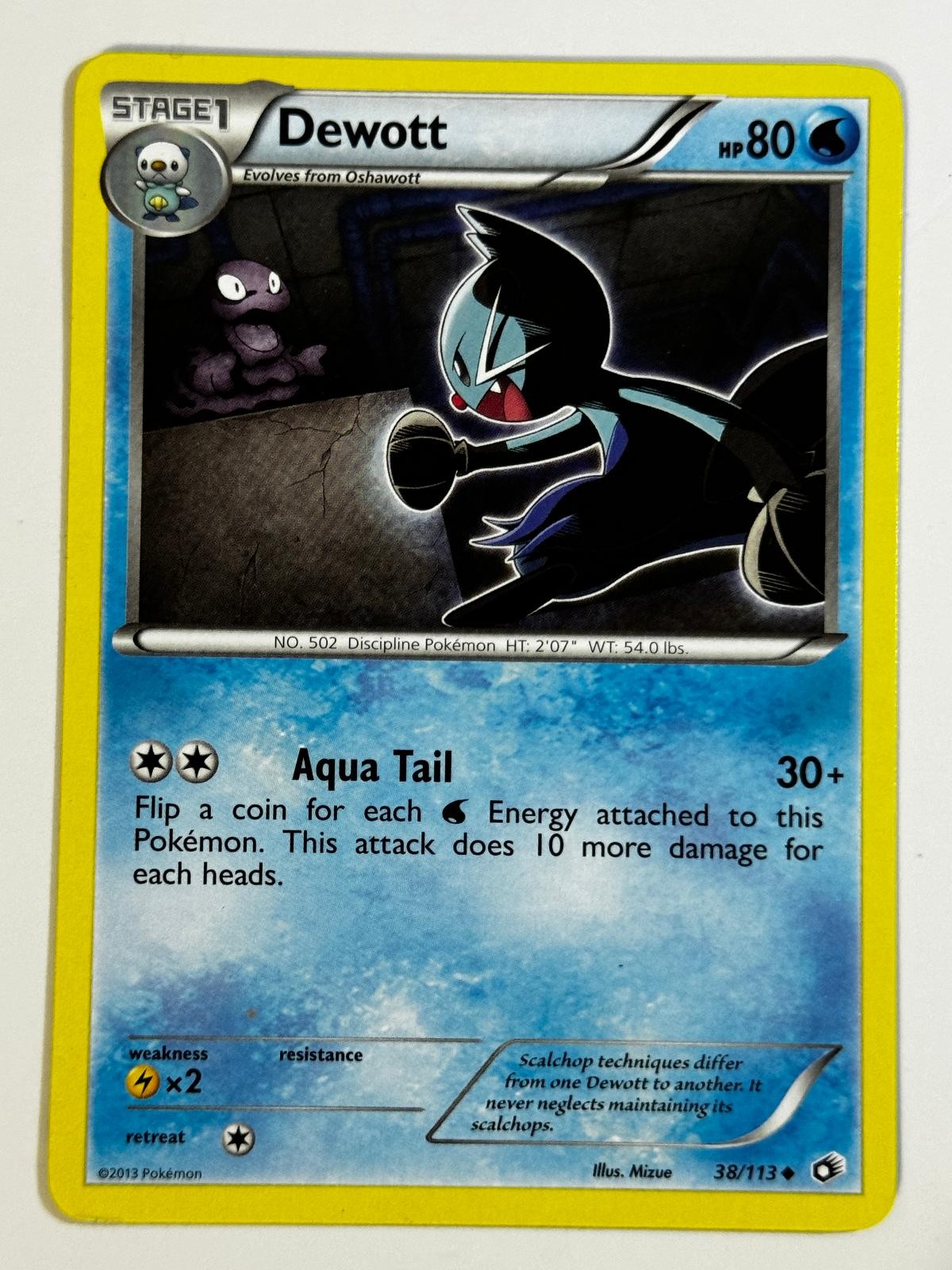 Dewott 38/113 Uncommon Legendary Treasures Pokemon Near Mint