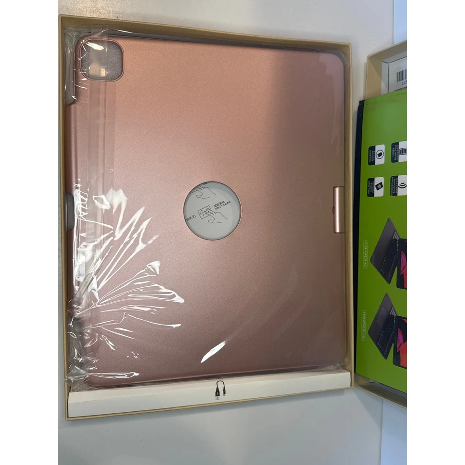 F17 Wireless Keyboard-iPad Pro 12.9" Touchpad, Backlight, 360 Rotation-Rose Gold - Image 2 of 4