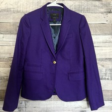 J.Crew Schoolboy Blazer Womens 0 Purple Wool 2 Button Work Jacket Career Office