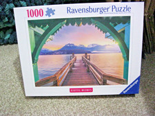 RAVENSBURGER 1000 PIECE PUZZLE FOOTBRIDGE LAC D'ANNECY, FRANCE 2026 IN HAND