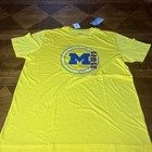 New Pro Edge Michigan Wolverines Yellow Mens Xl Michigan Logo Football T Shirt