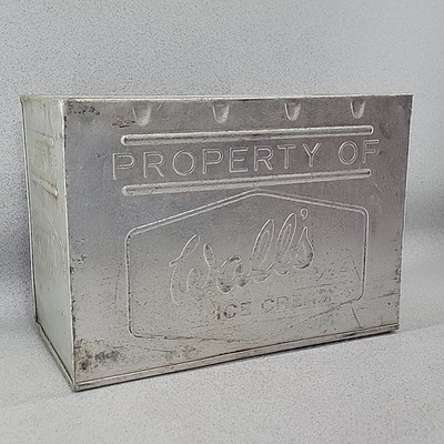 50er Jahre Vintage Werbung Wände Eis Aluminium Metall Behälter Pflanzkasten