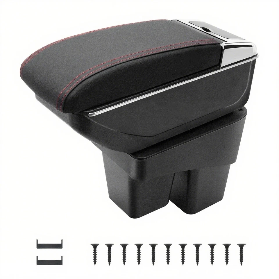 Central Armrest Box For Honda Fit Jazz 2014- 2019 Double layer Storage Space - Image 3 of 4