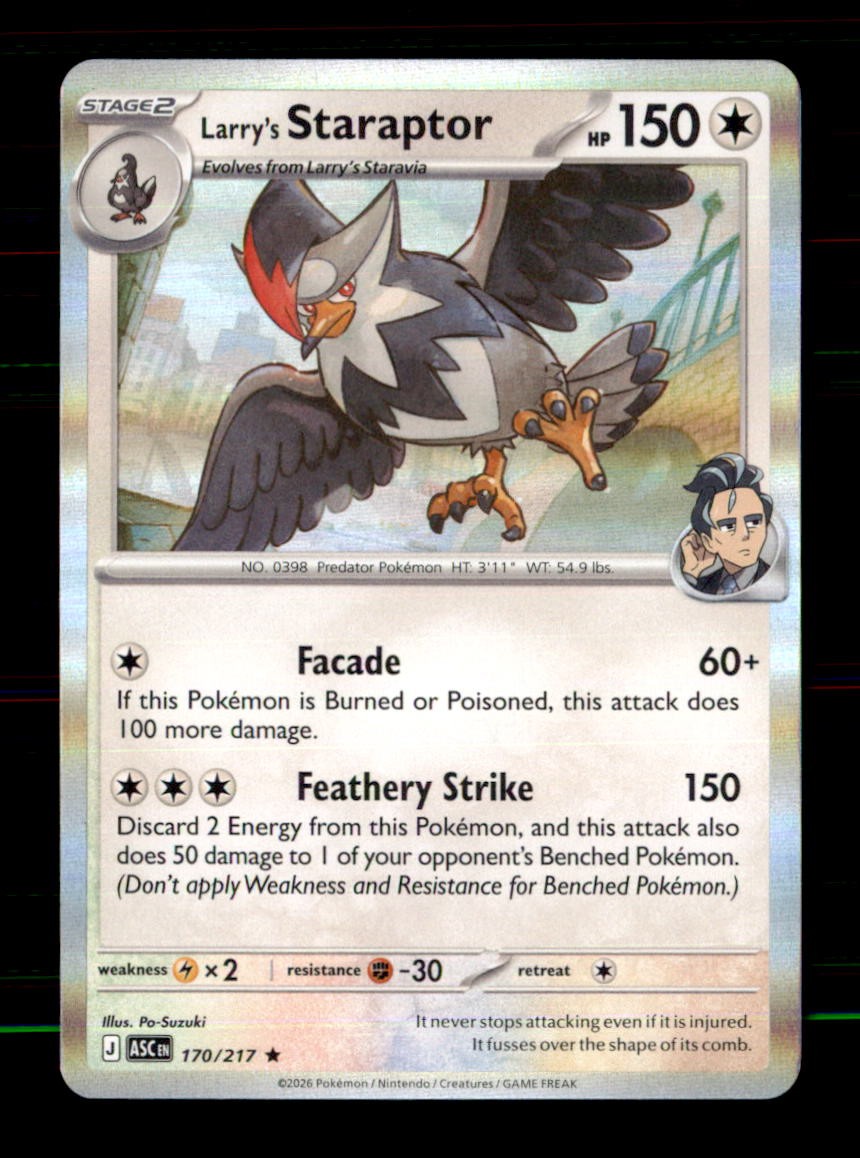 Larry's Staraptor 170/217 Rare Ascended Heroes Pokemon Holo Near Mint