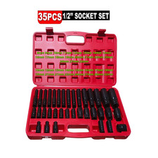 35pcs 12 Deep Impact Socket Set Drive 6 Point Metric Garage Tool 8 - 32mm 35pcs 12 Deep Impact Socket Set Drive 6 Point Metric Garage Tool 8 - 32mm