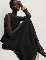 Marks & Spencer Womens Viscose Midaxi A Line Skirt in Black - M&S