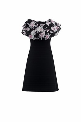 Women's Connected Apparel Black Floral Dress Size 12