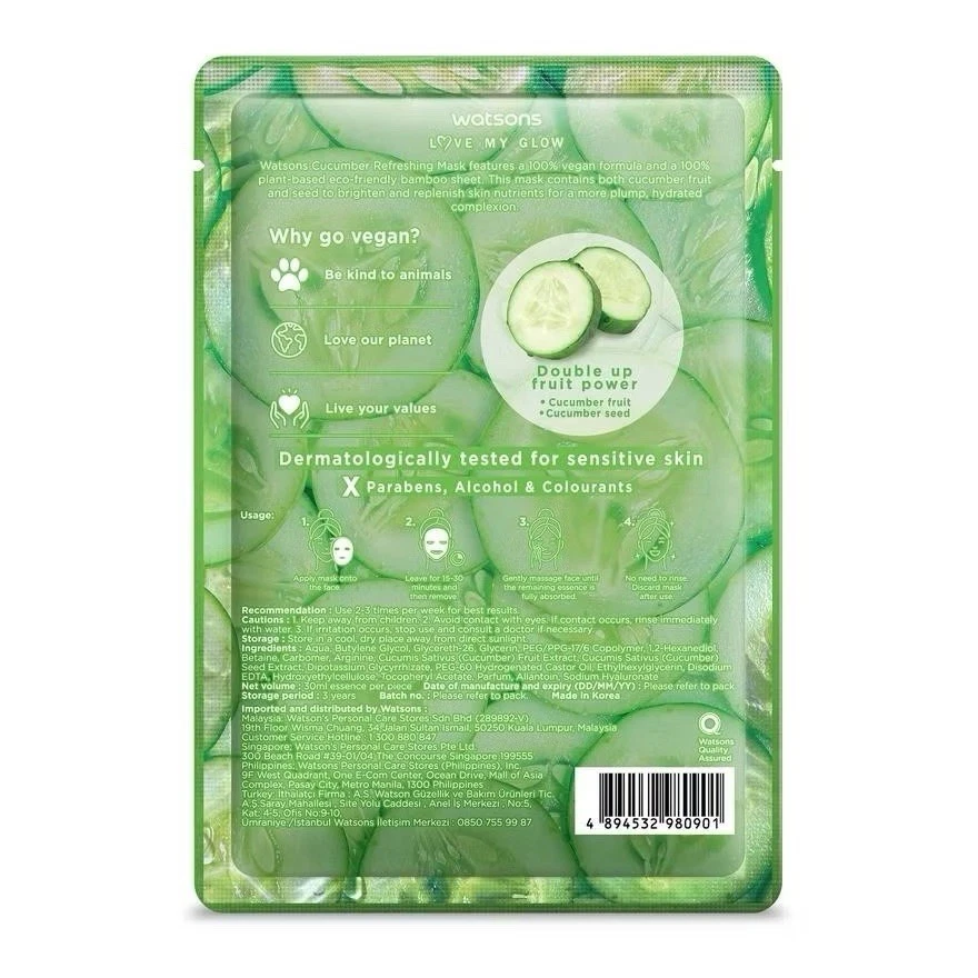 Mask - Cucumber Refreshing Mask 1s