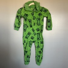 MINECRAFT Boys Pajamas Size 4/5 One Piece Union Suit NWT