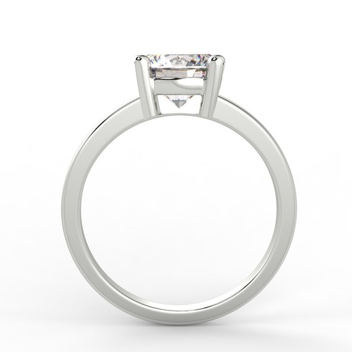 2.03 Ct Radiant Cut I1/E Solitaire Diamond Engagement Ring 14K White Gold - Picture 4 of 6