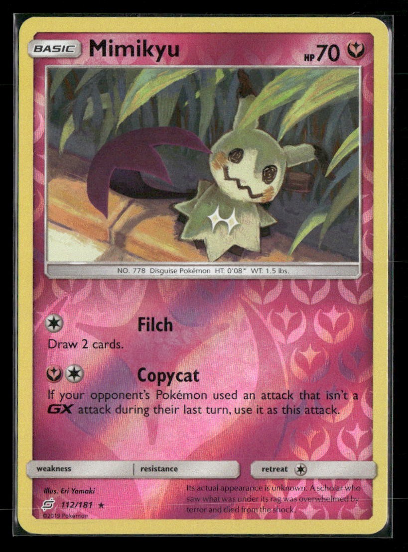 Mimikyu 112/181 Rare Team Up Pokemon Reverse Holo Near Mint