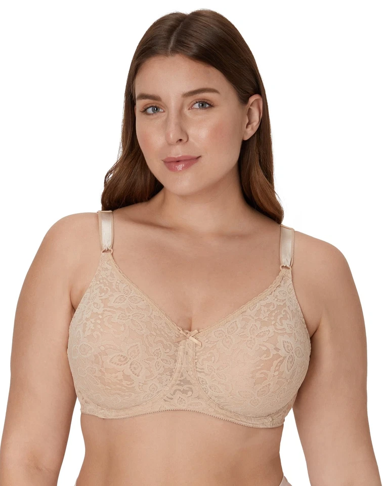 Sutiã Bali Lace 'n Smooth Underwire Feminino Sem Costura Cobertura Total Copo Elástico 3432