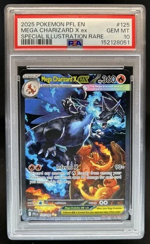 2025 Pokemon PFL Mega Charizard X ex Special Illustration Rare #125/094 PSA 10