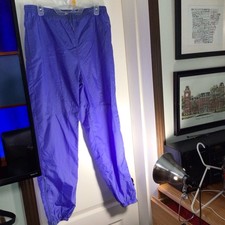 Vintage 80s Nike Track Windbreaker Pants Medium Blue Tag White Swoosh Nylon Blue