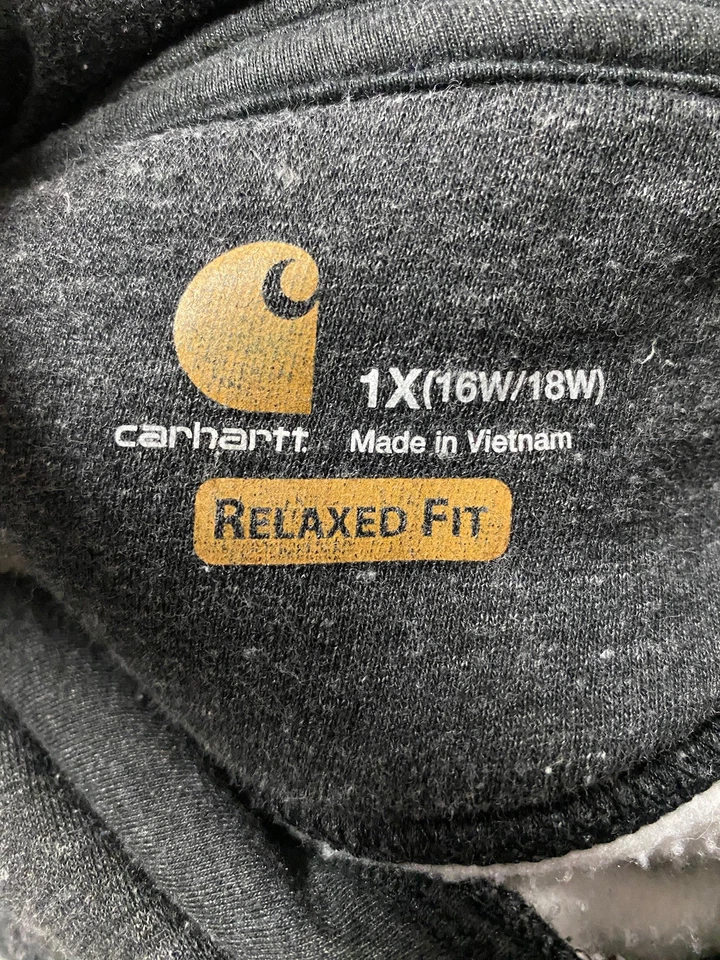 Carhartt 卫衣女式 1X 16-18W 灰色连帽套衫棉连帽 — 第 3/4 张图片