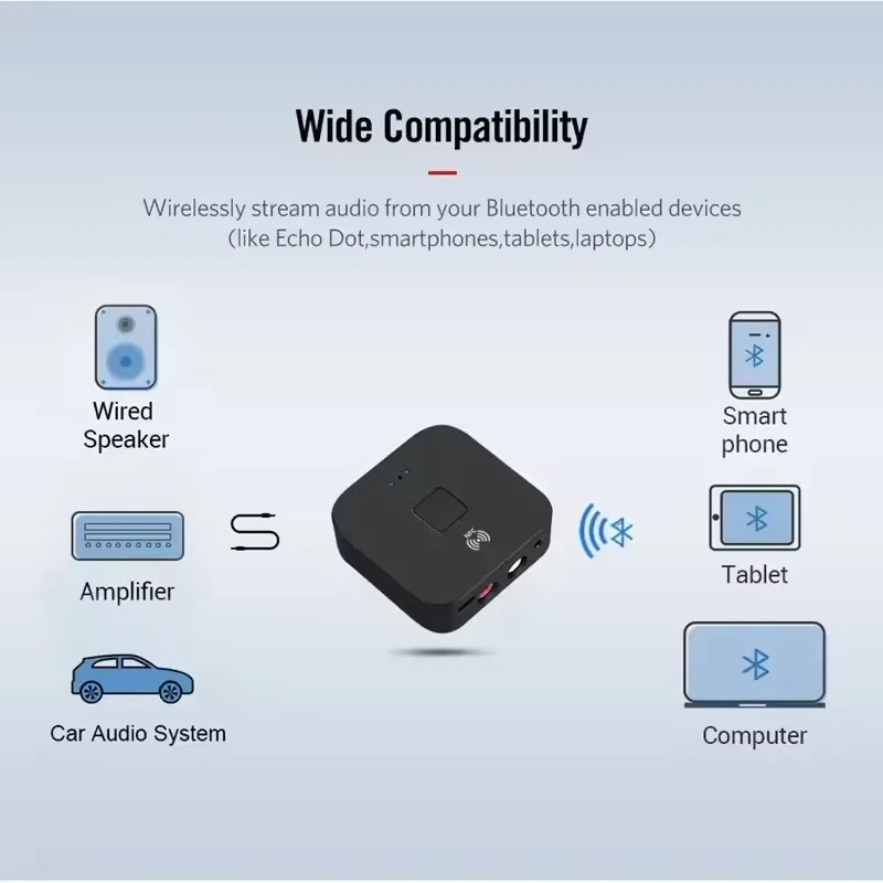 Bluetooth 5.0 NFC Empfänger 3.5mm AUX Cinch Buchse Hifi Wireless Audio Adapter - Bild 2 von 4