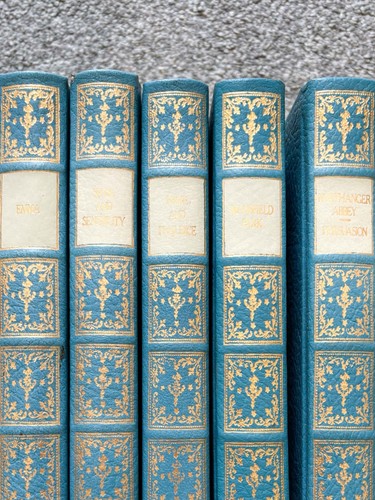 Jane Austen Complete Set Heron De Luxe Edition Leather Bound & Gold Gilt RARE - Picture 4 of 15