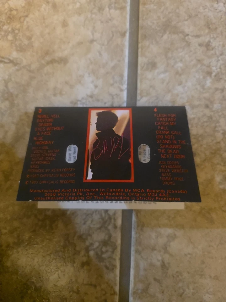 Billy Idol Rebel Yell Chrysalis Records 1983 Cassette Tape  - Image 4 of 4