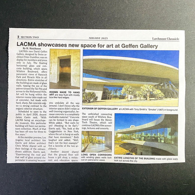 Newsprint Article 2025 Museum Modern Architecture Art Los Angeles Collectors