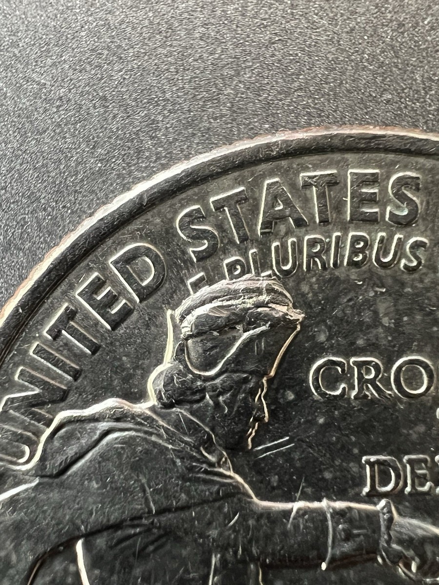 2021 (P) “Crown” Die Chip Error Washington Crossing The Delaware