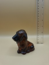Avon Basset Hound Dog Amber Art Glass Scent Bottle