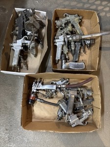 Lot Of 18 Spray Guns Mixed Brand, Devilbiss, Binks, Delta, Graco And More