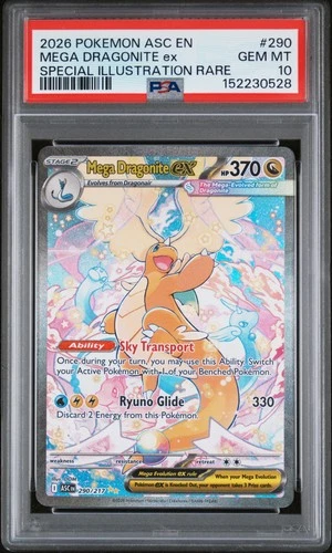 2026 POKEMON ASCENDED HEROES SPECIAL ILLUSTRATION RARE MEGA DRAGONITE EX PSA 10