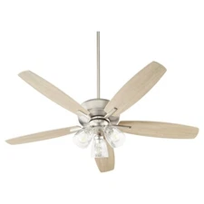 Quorum Breeze 3 Light Ceiling Fan, Satin Nickel - 7052-365