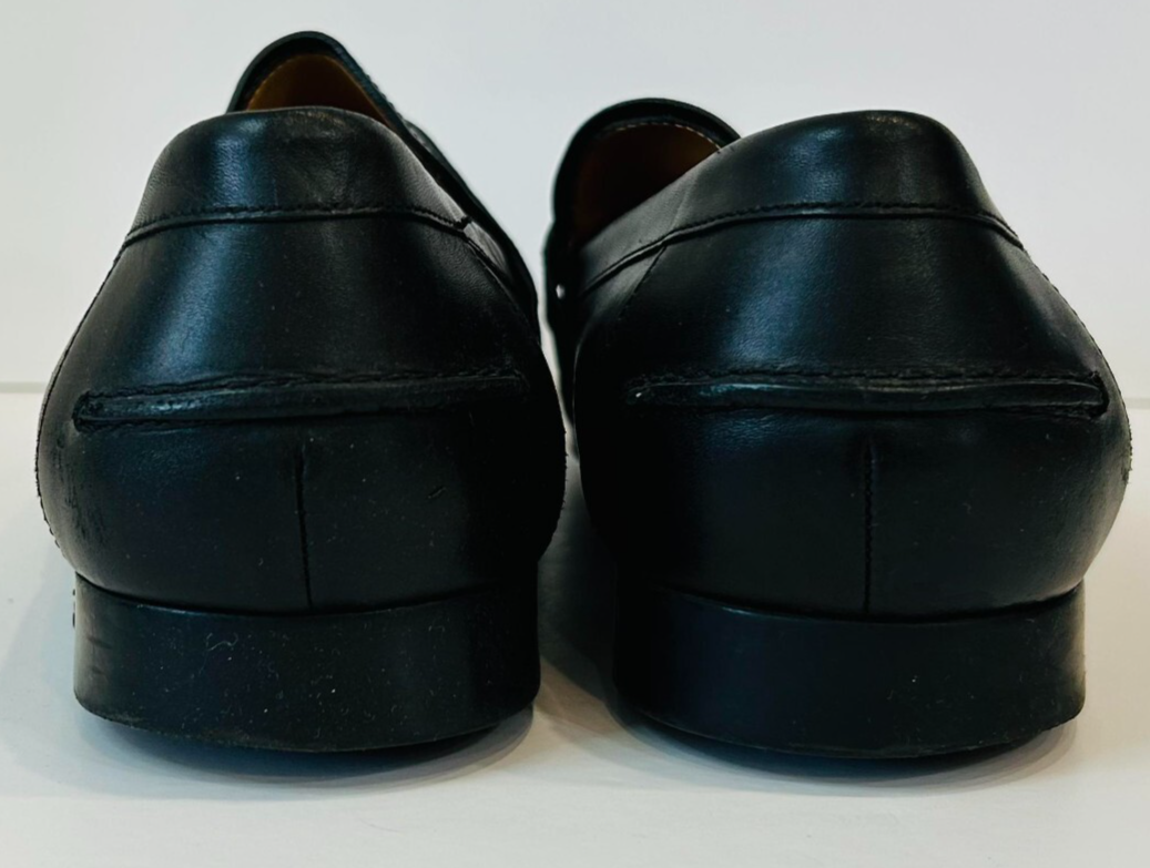 Gucci Signature 268370 Mens US 11.5 Black Leather Almond Toe Penny