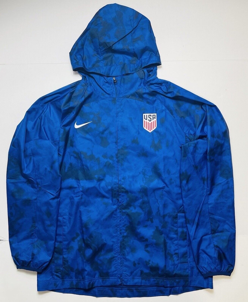 Nike Mens Jacket S Hooded Windbreaker Soccer Front Zip USA