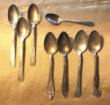 Mixed silver plate 8 spoons 7 teaspoons child's spoon