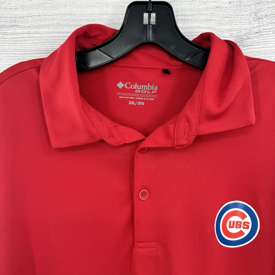 Camisa polo de golf Columbia para hombre 2XL Chicago Cubs roja manga corta béisbol Foto 2 de 4
