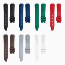 20mm Soft FKM Rubber Watch Strap Fits Cartier Ballon Bleu 42mm Watches