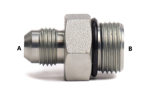 M JIC M ORB 3/4-16 A 3/4-16 B Hydraulic Hose Fitting FG6400-08-08 - Picture 1 of 6
