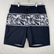 Old Navy Board Shorts Mens 32" Blue White Drawstring Swim Surfing
