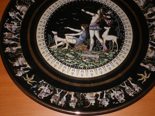 Vintage ADIS Greek Mythology Goddess ARTEMIS Plate ~ Hanging Wall 13.5" GREECE - Picture 8 of 10