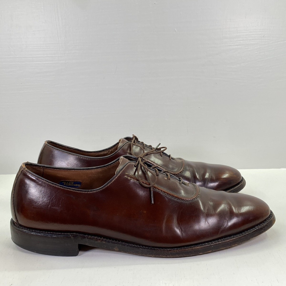 Allen Edmonds Feather Welt Leather Derby Shoes Sz 10.5 Dark Brown Classic Dress Allen Edmonds Belgium Hand Crafted Brown Leather Derby Dress  main image 4