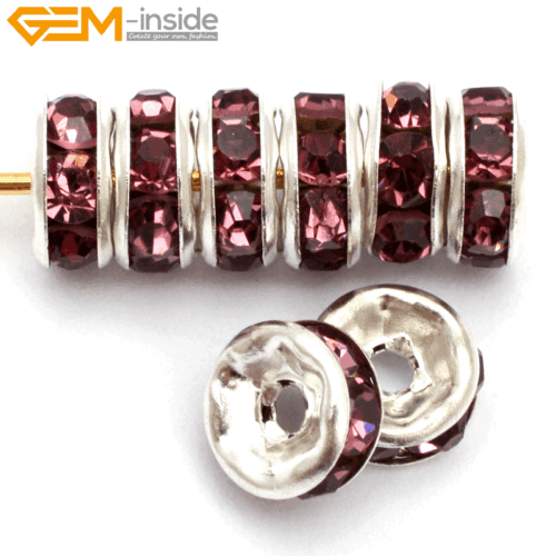 Rondelle Czech Crystal Rhinestone Spacer Loose Beads 100 Pcs For Jewelry Making - Picture 33 of 38