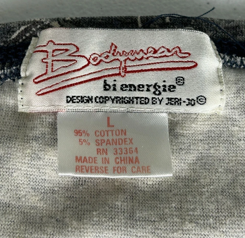 Bodywear Bi Energie Paisley Bodysuit Top Women's L Multicolor Snaps Long Sleeve - Image 2 of 4