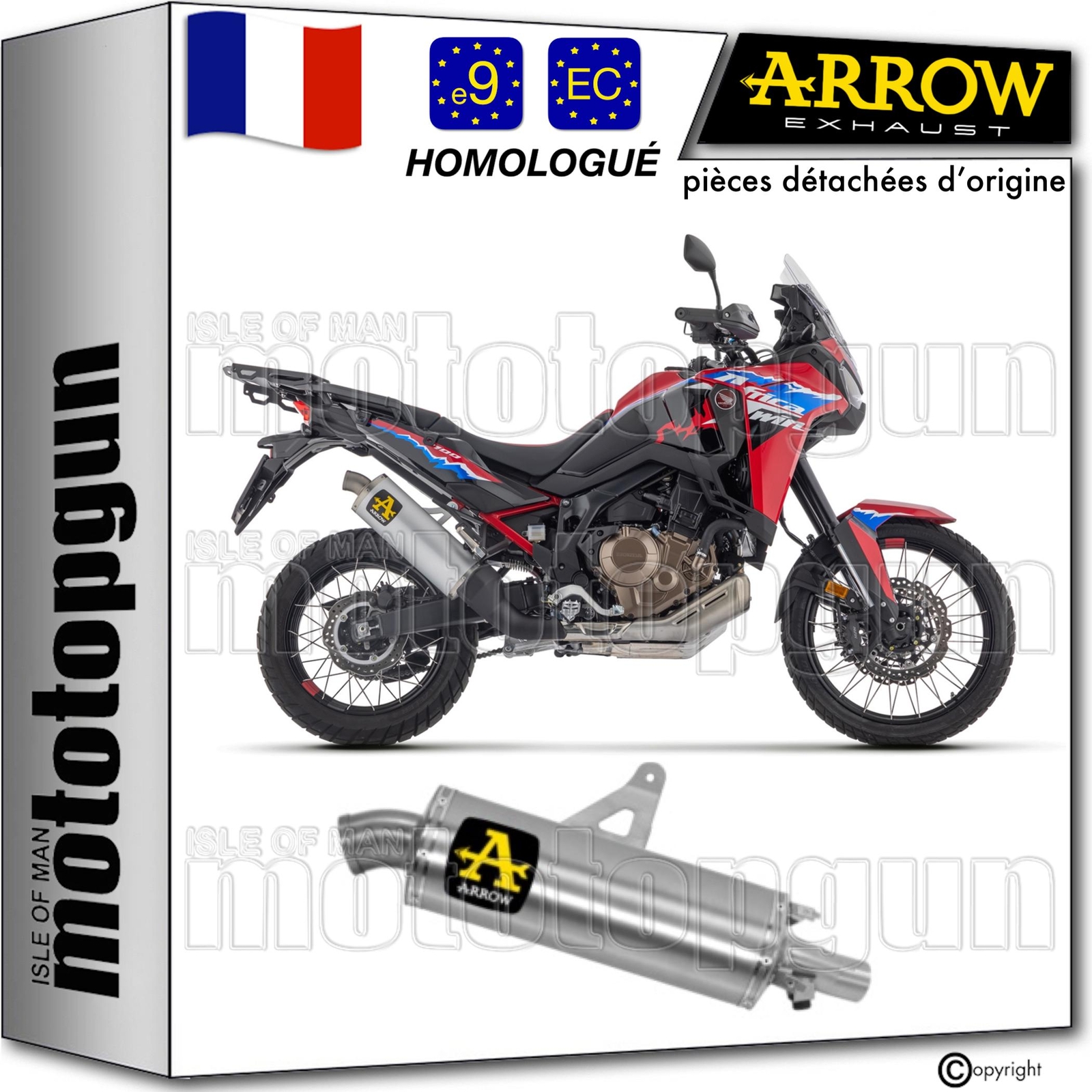 Pot Échappement Arrow pour Africa Twin CRF 1100 L 2024 Idéal Grand Raid Exploration