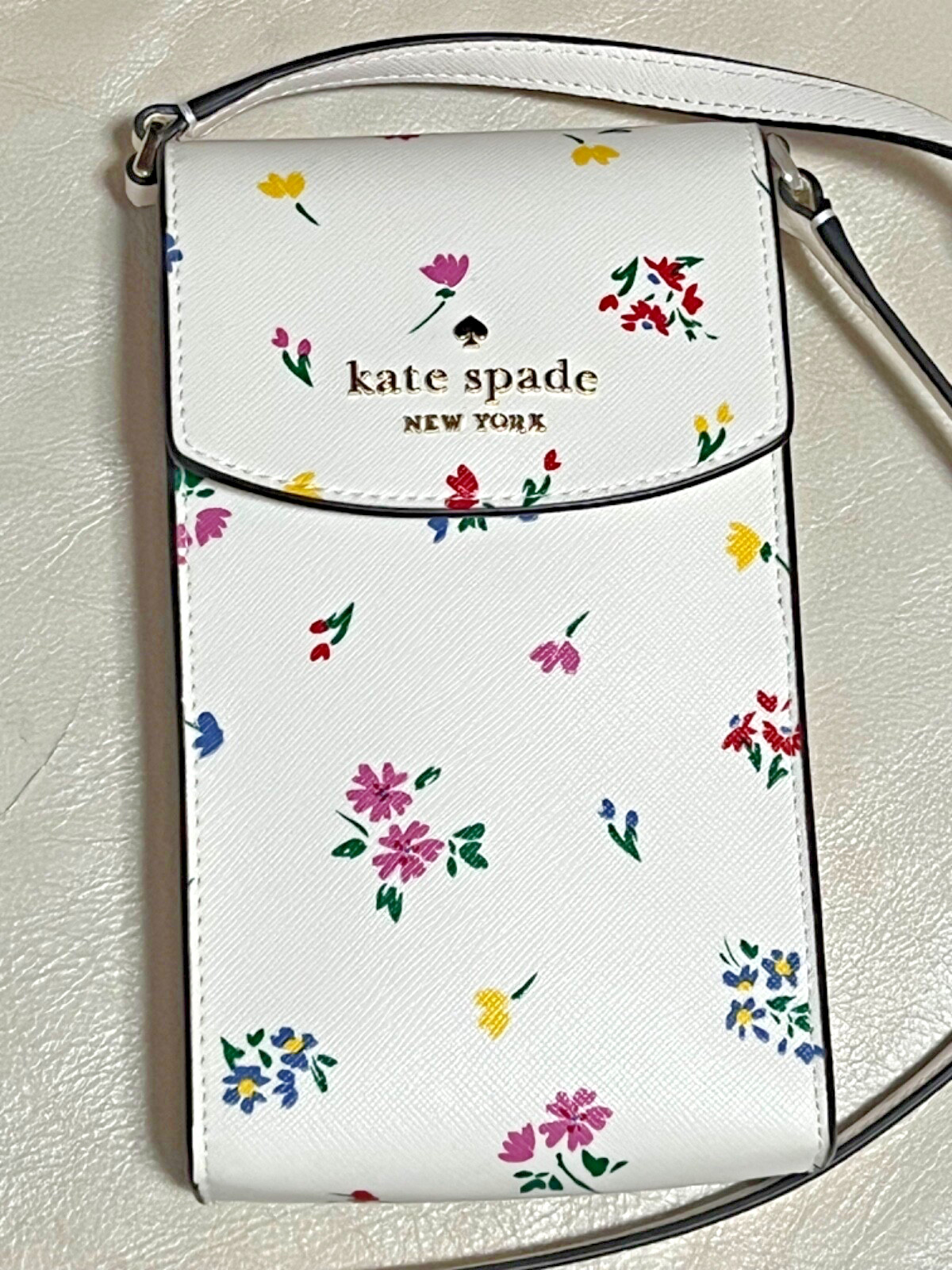 NWOT KATE SPADE Floral GARDEN BOUQUET Ditsy North South Flap PHONE CROSSBODY BAG