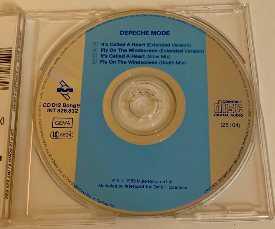 (NM) Import (Germany) CD Single Depeche Mode It's Called A Heart 1990 1st Press - Image 3 of 4